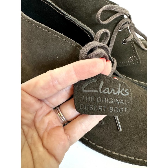 CLARKS mens original desert boots chocolate brown suede Size 10 - Picture 8 of 8